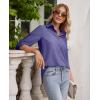 imagesiliteelon Button Down Shirts for Women Wrinkle Free Long Sleeve Shirts Dress Shirts Work Office Blouse Tops with PocketViolet