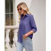 imagesiliteelon Button Down Shirts for Women Wrinkle Free Long Sleeve Shirts Dress Shirts Work Office Blouse Tops with PocketViolet