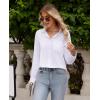 imagesiliteelon Button Down Shirts for Women Wrinkle Free Long Sleeve Shirts Dress Shirts Work Office Blouse Tops with PocketWhite