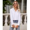 imagesiliteelon Button Down Shirts for Women Wrinkle Free Long Sleeve Shirts Dress Shirts Work Office Blouse Tops with PocketWhite