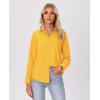 imagesiliteelon Button Down Shirts for Women Wrinkle Free Long Sleeve Shirts Dress Shirts Work Office Blouse Tops with PocketYellow
