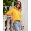 imagesiliteelon Button Down Shirts for Women Wrinkle Free Long Sleeve Shirts Dress Shirts Work Office Blouse Tops with PocketYellow
