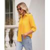 imagesiliteelon Button Down Shirts for Women Wrinkle Free Long Sleeve Shirts Dress Shirts Work Office Blouse Tops with PocketYellow