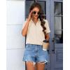 imagesiliteelon Chiffon Button Down Shirts for Women Short Sleeve Dress Shirts for Women Casual Button Up Shirt Tops BlousesApricot