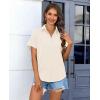 imagesiliteelon Chiffon Button Down Shirts for Women Short Sleeve Dress Shirts for Women Casual Button Up Shirt Tops BlousesApricot