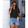 imagesiliteelon Chiffon Button Down Shirts for Women Short Sleeve Dress Shirts for Women Casual Button Up Shirt Tops BlousesBlack