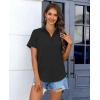 imagesiliteelon Chiffon Button Down Shirts for Women Short Sleeve Dress Shirts for Women Casual Button Up Shirt Tops BlousesBlack