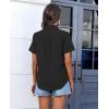 imagesiliteelon Chiffon Button Down Shirts for Women Short Sleeve Dress Shirts for Women Casual Button Up Shirt Tops BlousesBlack