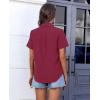 imagesiliteelon Chiffon Button Down Shirts for Women Short Sleeve Dress Shirts for Women Casual Button Up Shirt Tops BlousesBurgundy