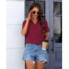 imagesiliteelon Chiffon Button Down Shirts for Women Short Sleeve Dress Shirts for Women Casual Button Up Shirt Tops BlousesBurgundy