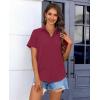 imagesiliteelon Chiffon Button Down Shirts for Women Short Sleeve Dress Shirts for Women Casual Button Up Shirt Tops BlousesBurgundy
