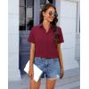 imagesiliteelon Chiffon Button Down Shirts for Women Short Sleeve Dress Shirts for Women Casual Button Up Shirt Tops BlousesBurgundy