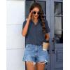 imagesiliteelon Chiffon Button Down Shirts for Women Short Sleeve Dress Shirts for Women Casual Button Up Shirt Tops BlousesDark Gray