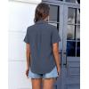 imagesiliteelon Chiffon Button Down Shirts for Women Short Sleeve Dress Shirts for Women Casual Button Up Shirt Tops BlousesDark Gray