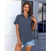 imagesiliteelon Chiffon Button Down Shirts for Women Short Sleeve Dress Shirts for Women Casual Button Up Shirt Tops BlousesDark Gray