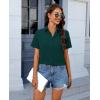 imagesiliteelon Chiffon Button Down Shirts for Women Short Sleeve Dress Shirts for Women Casual Button Up Shirt Tops BlousesDark Green