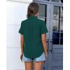 imagesiliteelon Chiffon Button Down Shirts for Women Short Sleeve Dress Shirts for Women Casual Button Up Shirt Tops BlousesDark Green