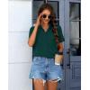 imagesiliteelon Chiffon Button Down Shirts for Women Short Sleeve Dress Shirts for Women Casual Button Up Shirt Tops BlousesDark Green