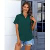 imagesiliteelon Chiffon Button Down Shirts for Women Short Sleeve Dress Shirts for Women Casual Button Up Shirt Tops BlousesDark Green