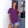 imagesiliteelon Chiffon Button Down Shirts for Women Short Sleeve Dress Shirts for Women Casual Button Up Shirt Tops BlousesDeep Purple