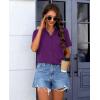 imagesiliteelon Chiffon Button Down Shirts for Women Short Sleeve Dress Shirts for Women Casual Button Up Shirt Tops BlousesDeep Purple