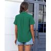 imagesiliteelon Chiffon Button Down Shirts for Women Short Sleeve Dress Shirts for Women Casual Button Up Shirt Tops BlousesGreen