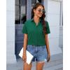 imagesiliteelon Chiffon Button Down Shirts for Women Short Sleeve Dress Shirts for Women Casual Button Up Shirt Tops BlousesGreen