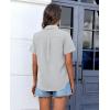 imagesiliteelon Chiffon Button Down Shirts for Women Short Sleeve Dress Shirts for Women Casual Button Up Shirt Tops BlousesGrey