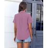 imagesiliteelon Chiffon Button Down Shirts for Women Short Sleeve Dress Shirts for Women Casual Button Up Shirt Tops BlousesLavender