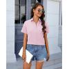 imagesiliteelon Chiffon Button Down Shirts for Women Short Sleeve Dress Shirts for Women Casual Button Up Shirt Tops BlousesLight Pink
