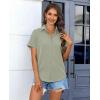 imagesiliteelon Chiffon Button Down Shirts for Women Short Sleeve Dress Shirts for Women Casual Button Up Shirt Tops BlousesOlive Green