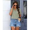 imagesiliteelon Chiffon Button Down Shirts for Women Short Sleeve Dress Shirts for Women Casual Button Up Shirt Tops BlousesOlive Green