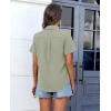 imagesiliteelon Chiffon Button Down Shirts for Women Short Sleeve Dress Shirts for Women Casual Button Up Shirt Tops BlousesOlive Green