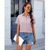 imagesiliteelon Chiffon Button Down Shirts for Women Short Sleeve Dress Shirts for Women Casual Button Up Shirt Tops BlousesPink
