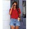 imagesiliteelon Chiffon Button Down Shirts for Women Short Sleeve Dress Shirts for Women Casual Button Up Shirt Tops BlousesRed