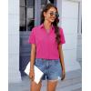 imagesiliteelon Chiffon Button Down Shirts for Women Short Sleeve Dress Shirts for Women Casual Button Up Shirt Tops BlousesRose Red