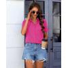 imagesiliteelon Chiffon Button Down Shirts for Women Short Sleeve Dress Shirts for Women Casual Button Up Shirt Tops BlousesRose Red