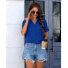 imagesiliteelon Chiffon Button Down Shirts for Women Short Sleeve Dress Shirts for Women Casual Button Up Shirt Tops BlousesRoyal Blue