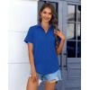 imagesiliteelon Chiffon Button Down Shirts for Women Short Sleeve Dress Shirts for Women Casual Button Up Shirt Tops BlousesRoyal Blue