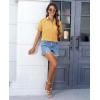 imagesiliteelon Chiffon Button Down Shirts for Women Short Sleeve Dress Shirts for Women Casual Button Up Shirt Tops BlousesYellow