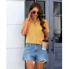 imagesiliteelon Chiffon Button Down Shirts for Women Short Sleeve Dress Shirts for Women Casual Button Up Shirt Tops BlousesYellow