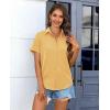 imagesiliteelon Chiffon Button Down Shirts for Women Short Sleeve Dress Shirts for Women Casual Button Up Shirt Tops BlousesYellow