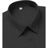 imagesiliteelon Dress Shirts for Women Short Sleeve Cotton Button Down Shirt Basic Button Up Shirt Collared Shirts Work ShirtBlack