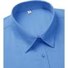 imagesiliteelon Dress Shirts for Women Short Sleeve Cotton Button Down Shirt Basic Button Up Shirt Collared Shirts Work ShirtBlue