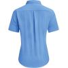 imagesiliteelon Dress Shirts for Women Short Sleeve Cotton Button Down Shirt Basic Button Up Shirt Collared Shirts Work ShirtBlue