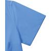 imagesiliteelon Dress Shirts for Women Short Sleeve Cotton Button Down Shirt Basic Button Up Shirt Collared Shirts Work ShirtBlue