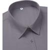 imagesiliteelon Dress Shirts for Women Short Sleeve Cotton Button Down Shirt Basic Button Up Shirt Collared Shirts Work ShirtDark Gray