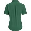 imagesiliteelon Dress Shirts for Women Short Sleeve Cotton Button Down Shirt Basic Button Up Shirt Collared Shirts Work ShirtDark Green