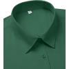 imagesiliteelon Dress Shirts for Women Short Sleeve Cotton Button Down Shirt Basic Button Up Shirt Collared Shirts Work ShirtDark Green
