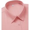 imagesiliteelon Dress Shirts for Women Short Sleeve Cotton Button Down Shirt Basic Button Up Shirt Collared Shirts Work ShirtDark Pink